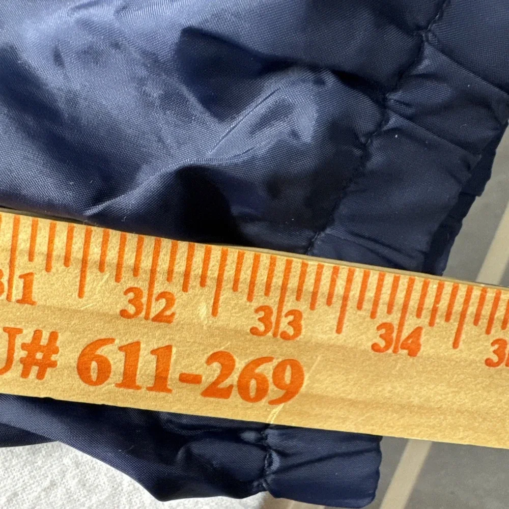 VTG Adidas Windbreaker Lined Dark Blue nylon track pants ankle zip fits 34*33 XL